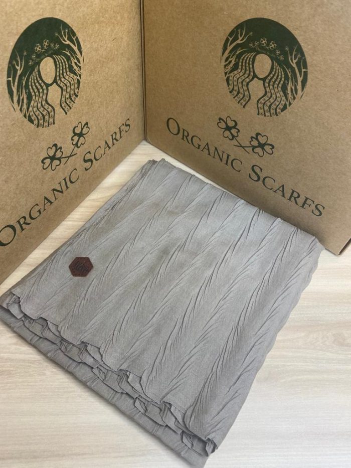 Piliseli Ağaç Kabuğu Eşarp - Soft Vizon - Organic ScarfsOrganic Scarfs