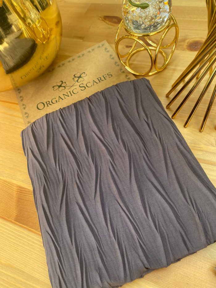 Pliseli Ağaç Kabuğu Şal - Antrasit - Organic ScarfsOrganic Scarfs