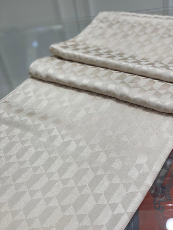 Qoza Desen İpeksi Jakar Şal - Bej - Organic ScarfsOrganic Scarfs