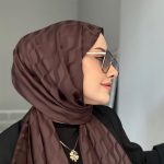 Su Yolu Pamuk Jakar Şal - Acı Kahve
