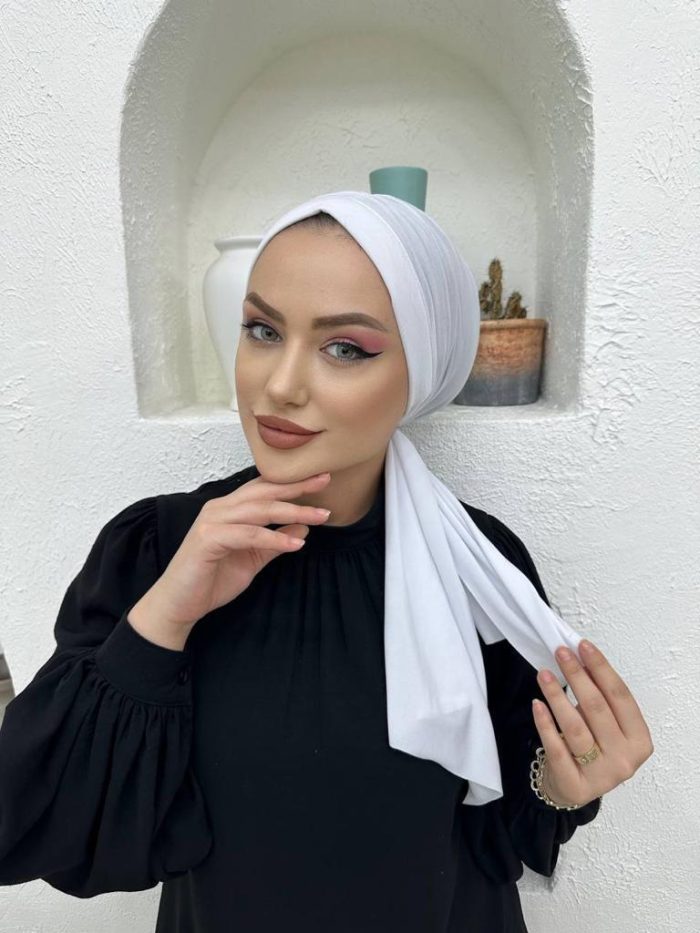 Tasarım Dubai Bone Şal - Beyaz - Organic ScarfsOrganic Scarfs