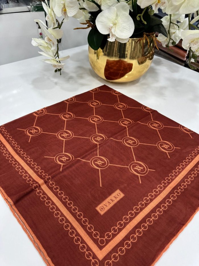 Vakko Bahar Esintisi Pamuk Eşarp - Kiremit - Organic ScarfsOrganic Scarfs