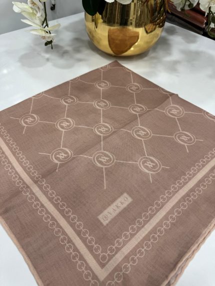 Vakko Bahar Esintisi Pamuk Eşarp - Mocha - Organic ScarfsOrganic Scarfs