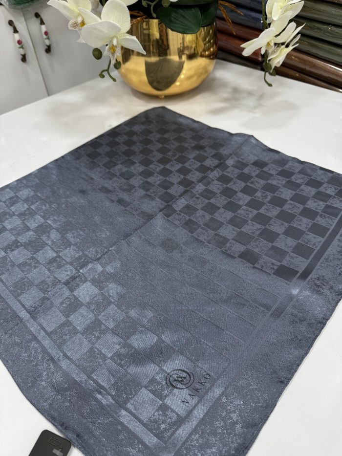 Vakko Dama Desen Eşarp - Antrasit - Organic ScarfsOrganic Scarfs