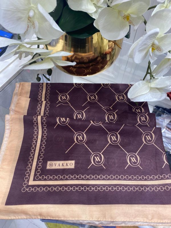Vakko Desen Pamuk Soft Şal – Kahverengi