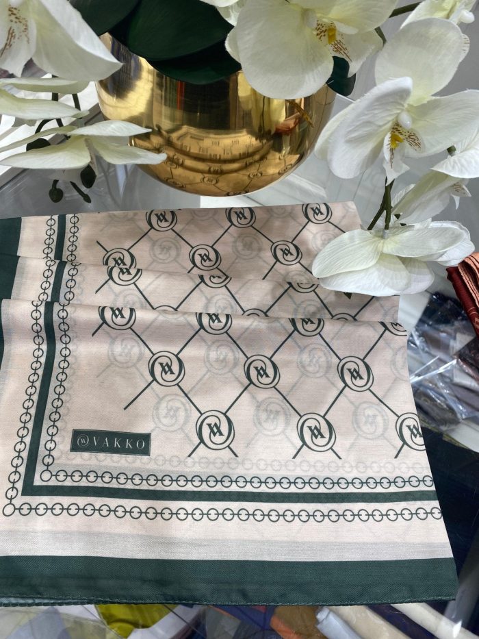 Vakko Desen Pamuk Soft Şal - Yeşil - Organic ScarfsOrganic Scarfs