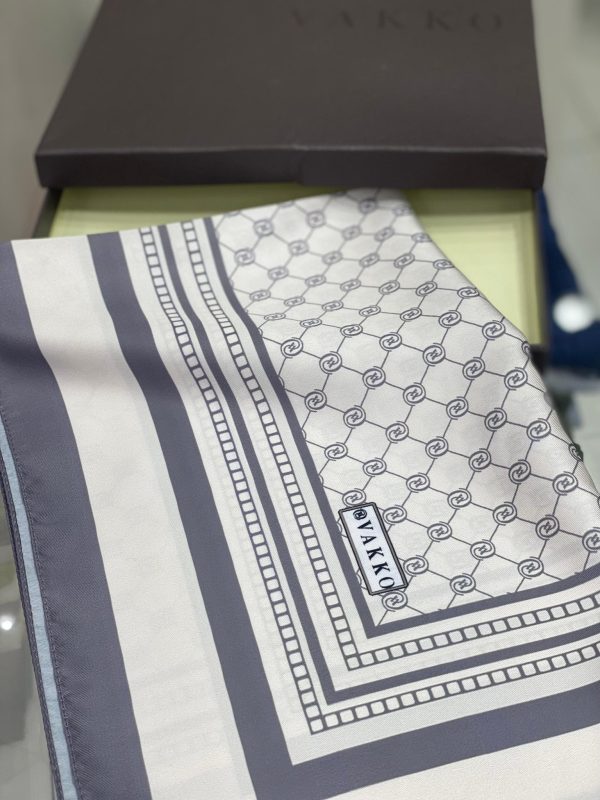 Vakko Desen Twill İpek Şal – Gri