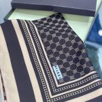 Outlet Vakko Desen Twill İpek Şal - Kahverengi