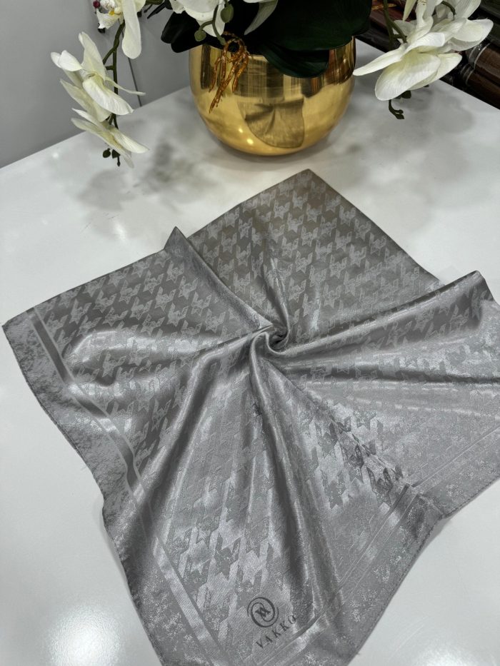 Vakko Kazayağı Desen Eşarp - Füme - Organic ScarfsOrganic Scarfs