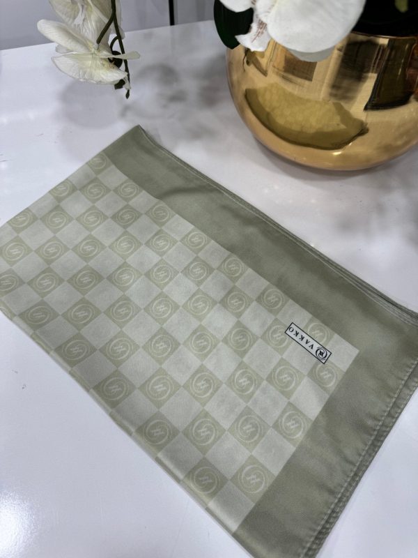 Vakko Monogram Desen İpeksi Şal – Lime