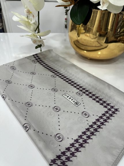 Vakko Nokta Desen İpeksi Şal - Gümüş - Organic ScarfsOrganic Scarfs