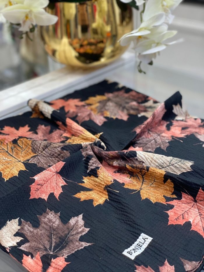Yaprak Desen Mio Caz Eşarp - Pembe - Organic ScarfsOrganic Scarfs