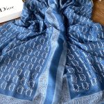 Dior Desen Pamuk Soft Şal - İndigo