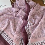 Dior Desen Pamuk Soft Şal - Pamuk Şekeri