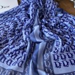 Dior Desen Pamuk Soft Şal - Morcivert