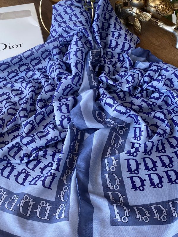 Dior Desen Pamuk Soft Şal – Morcivert