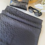 Zigzag Desen Pamuk Jakar Şal - Siyah