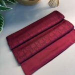 Dior Desen Pamuk İpeksi Jakar Şal 88731 - Bordo