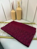 Dior Desen Pamuk İpeksi Jakar Şal 88731 - Bordo