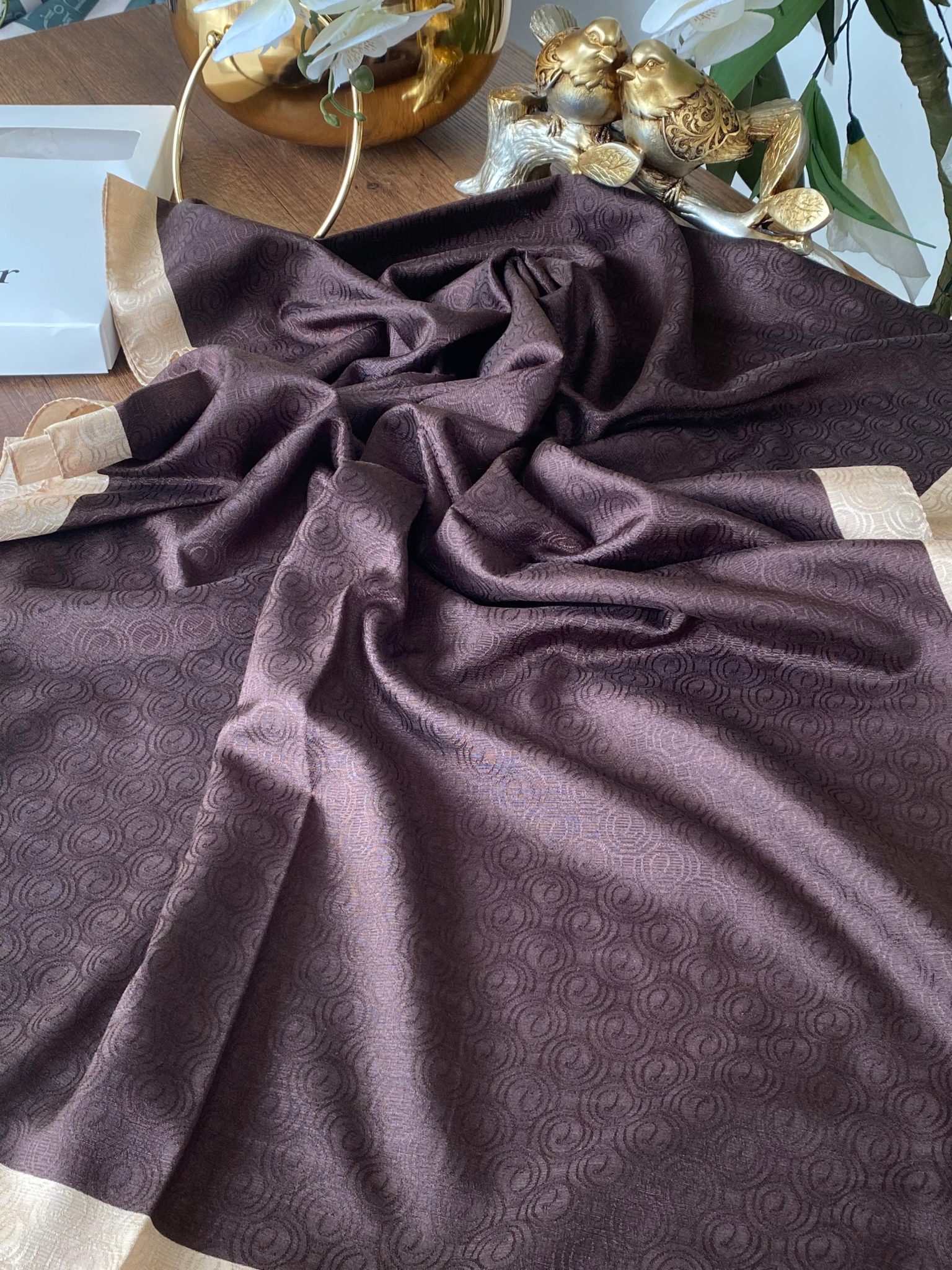 Levidor Monogram Şal -Kahve - Görsel 2