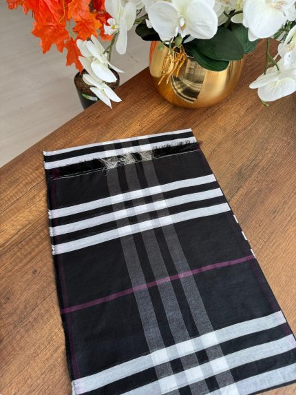 Burberry İthal Vual İpek Şal - Siyah - Organic ScarfsOrganic Scarfs