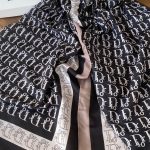 Dior Desen Pamuk Soft Şal - Siyah - Camel