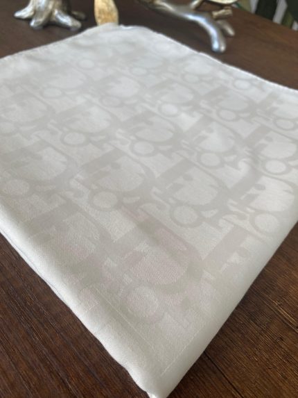 Dior Desen Pamuk Jakar Eşarp - Ekru - Organic ScarfsOrganic Scarfs