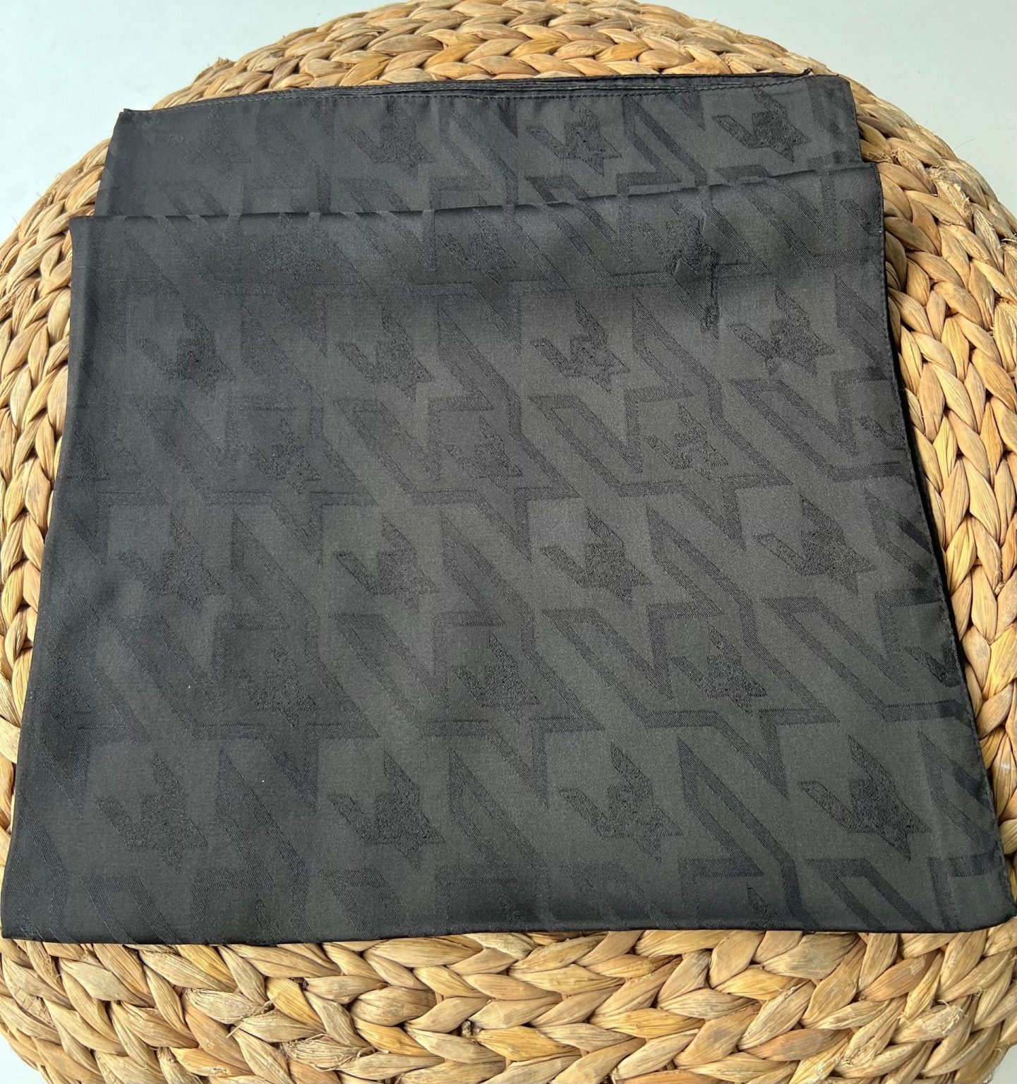 Kazayağı big desen jakar şal - siyah - Organic ScarfsOrganic Scarfs