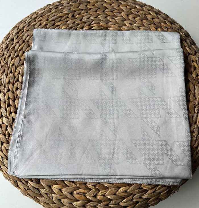 Kazayağı minimal desen jakar şal - gri - Organic ScarfsOrganic Scarfs