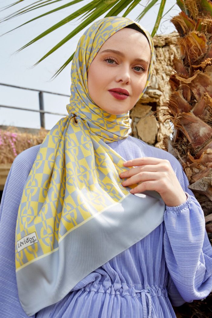 Levidor Angel İpek Şal 17834 - Gri - Organic ScarfsOrganic Scarfs