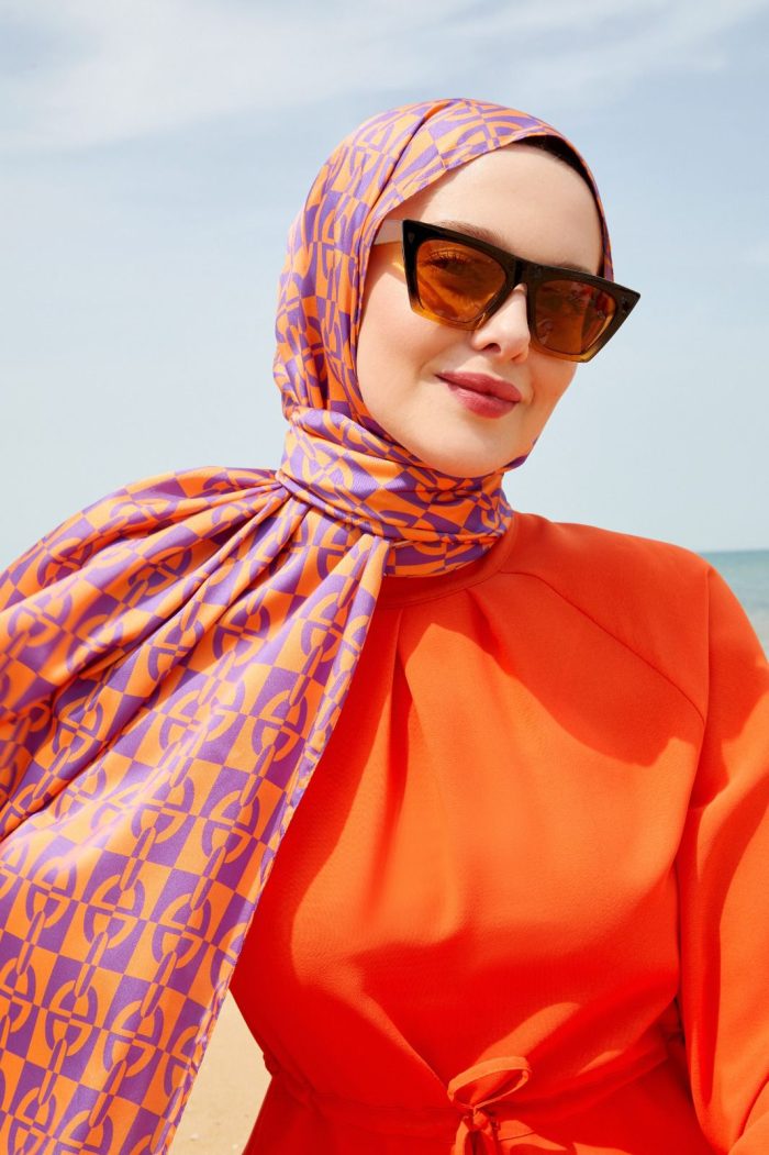Levidor Angel İpek Şal 17834 - Mürdüm - Organic ScarfsOrganic Scarfs