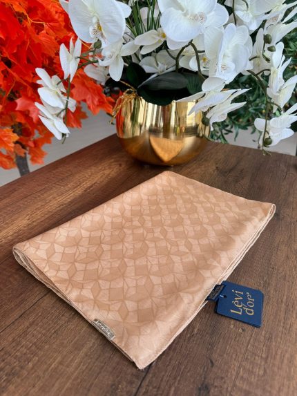 LEVİDOR Clover Jakar Capri Şal 17385 - Gold - Organic ScarfsOrganic Scarfs