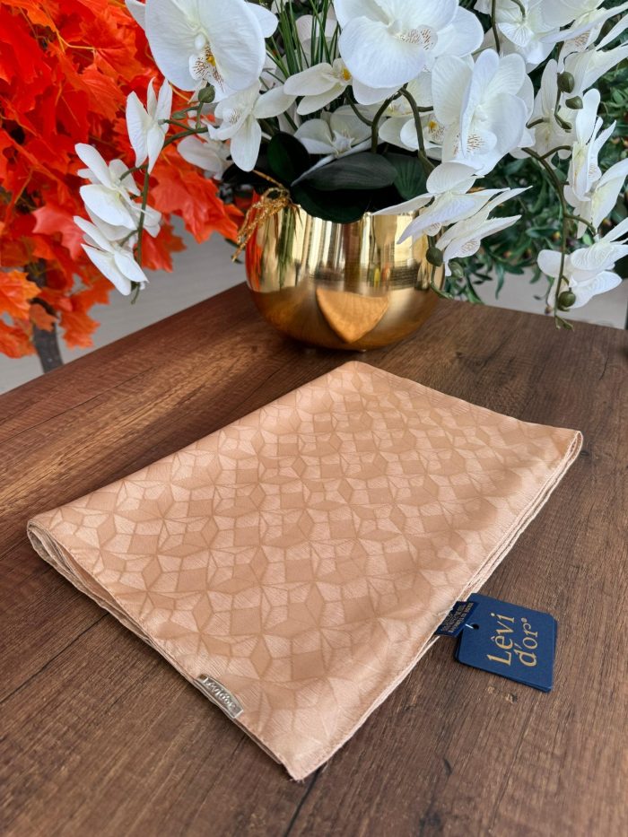 LEVİDOR Clover Jakar Capri Şal 17385 - Gold - Organic ScarfsOrganic Scarfs