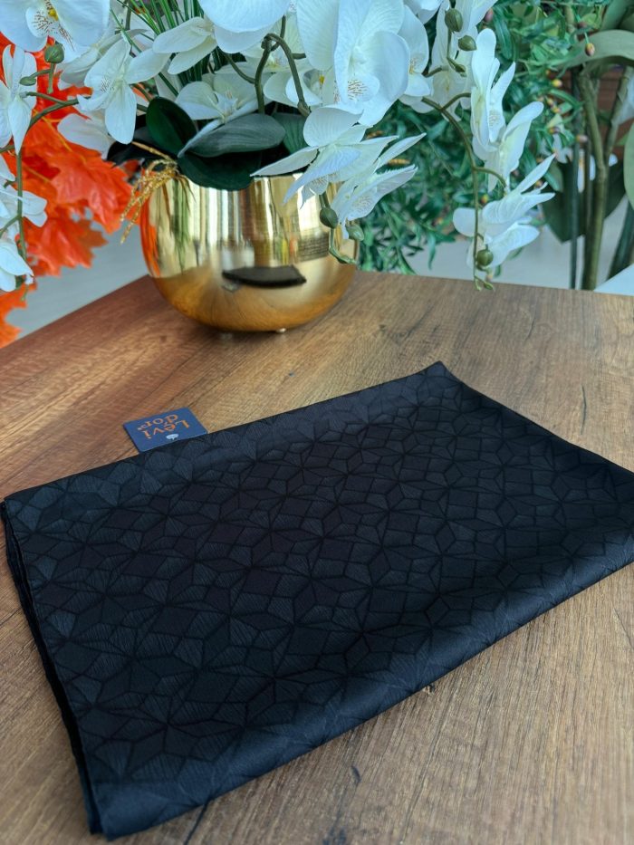 LEVİDOR Clover Jakar Capri Şal 17385 - Siyah - Organic ScarfsOrganic Scarfs