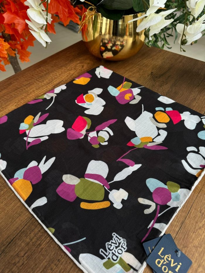 LEVİDOR Cotton Eşarp 16378 - Siyah - Organic ScarfsOrganic Scarfs