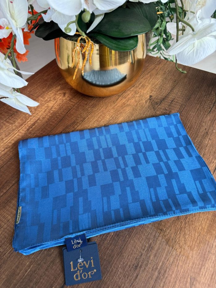 LEVİDOR Dublin Jakarlı Şal 17174 - İndigo - Organic ScarfsOrganic Scarfs