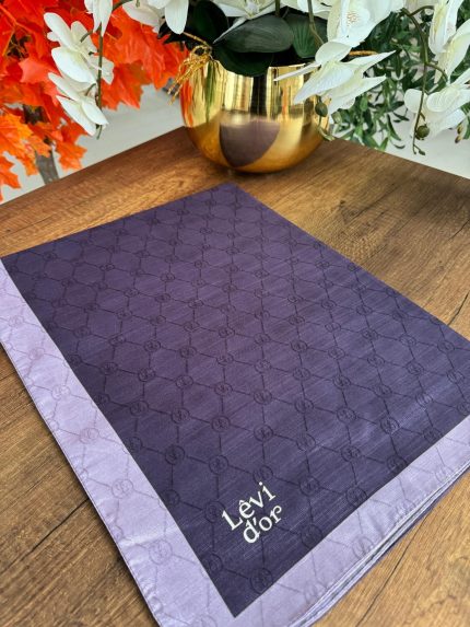 LEVİDOR Monogram Şal 17657 - Mürdüm - Organic ScarfsOrganic Scarfs