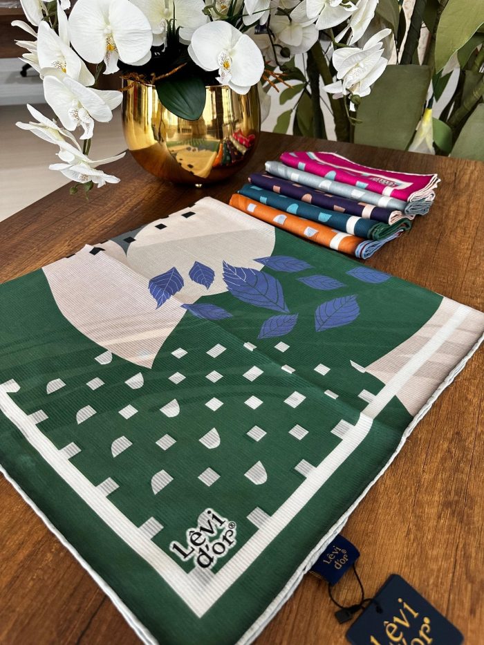 LEVİDOR Organic Kokulu Pamuk Eşarp PK-108 - Zümrüt - Organic ScarfsOrganic Scarfs