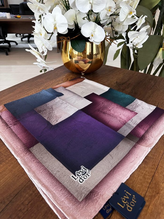 LEVİDOR Organic Kokulu Pamuk Eşarp PK-89 - Koyu Morlar - Organic ScarfsOrganic Scarfs