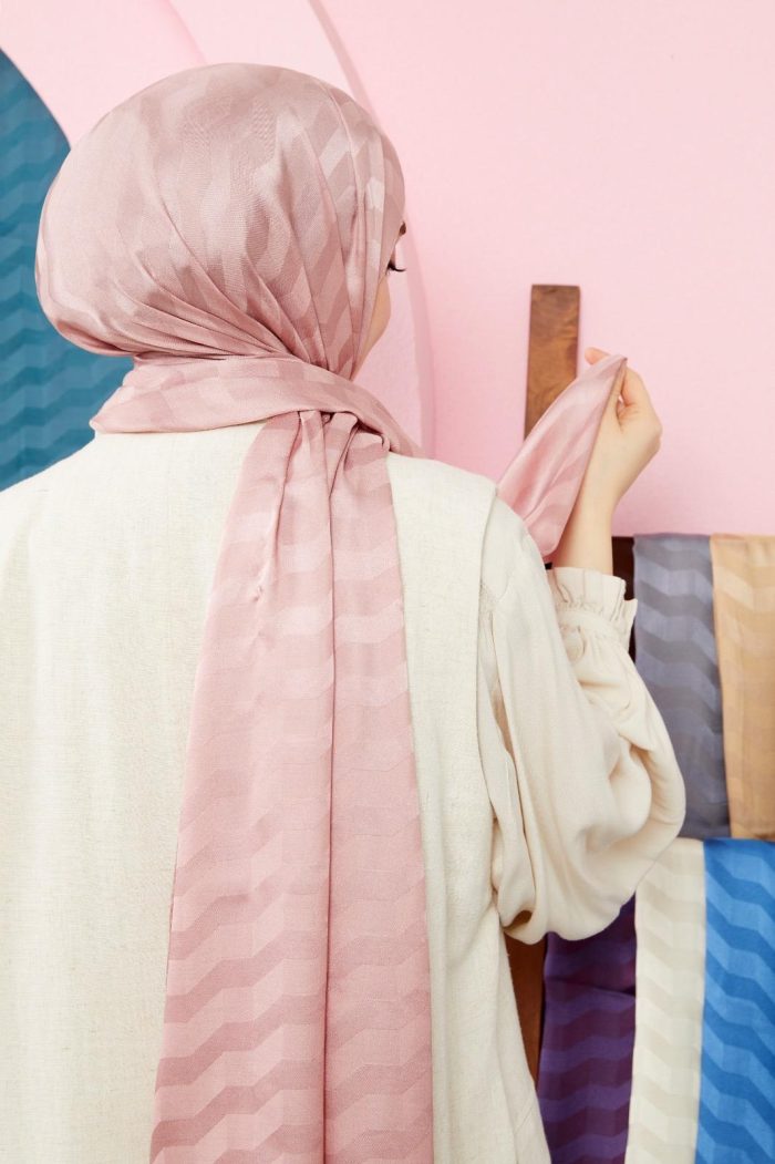LEVİDOR Wave Jakarlı Şal 17175 - Pamuk Şekeri - Organic ScarfsOrganic Scarfs