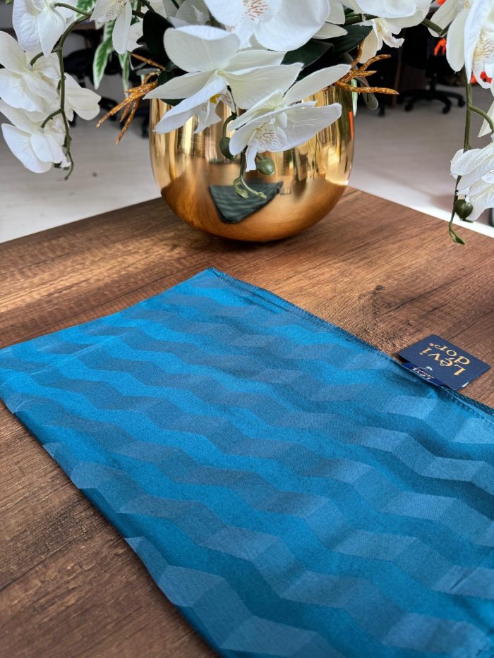 LEVİDOR Wave Jakarlı Şal 17175 - Petrol - Organic ScarfsOrganic Scarfs