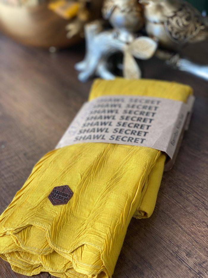 PLİSELİ AĞAÇ KABUĞU ŞAL - Limon - Organic ScarfsOrganic Scarfs