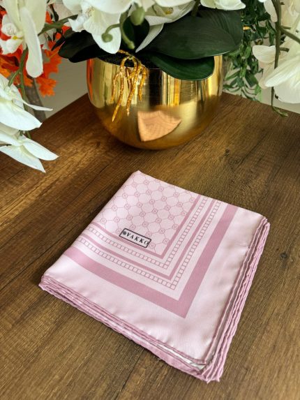 Vakko Desen Twill Eşarp - Açık Pembe - Organic ScarfsOrganic Scarfs