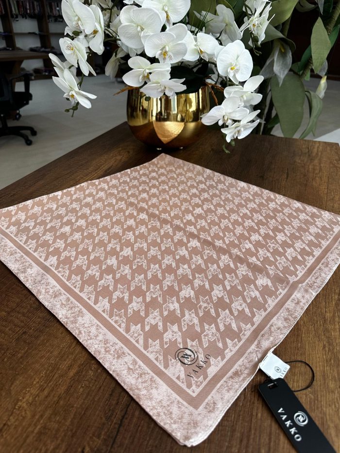 Vakko Kazayağı Desen Eşarp - Pamuk Şekeri - Organic ScarfsOrganic Scarfs