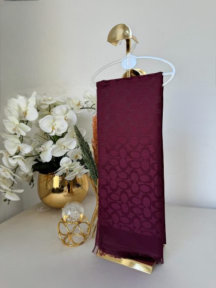Coach Desen Pamuk Şal 61444 - Bordo