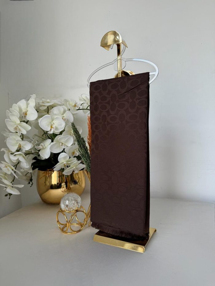 Coach Desen Pamuk Şal 61444 - Acı Kahve