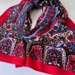 Etro Otantik Desen Pamuk Şal 44136 - Kırmızı