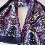 Etro Otantik Desen Pamuk Şal 44136 - Lacivert