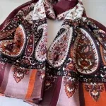 Etro Otantik Desen Pamuk Şal 44136 - Bordo