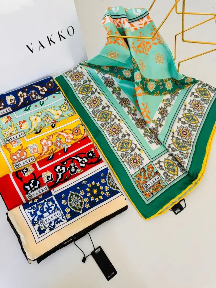 Etnik Desen Vakko Eşarp 77005 - Koyu Yeşil